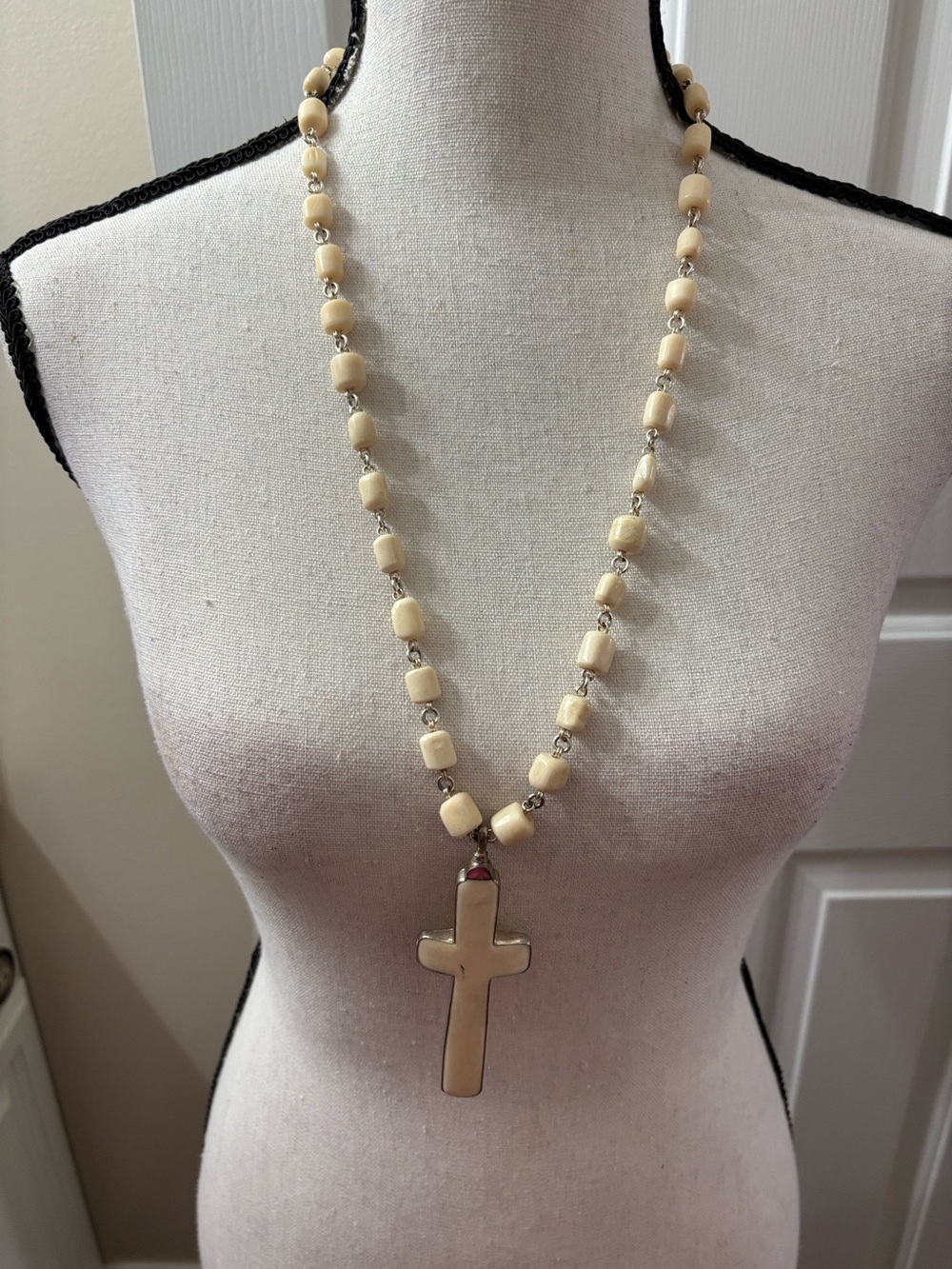 Coreen Cordova Bone Cross Necklace